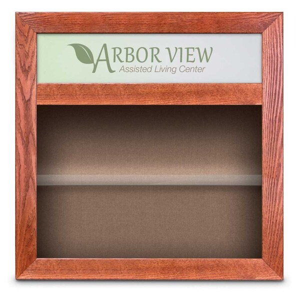 Outdoor Enclosed Combo Board, 42"x32", Bronze Frame/Burgundy & Rubber